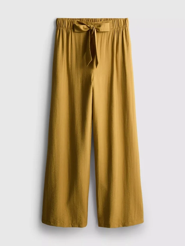 Bow detail palazzo pants