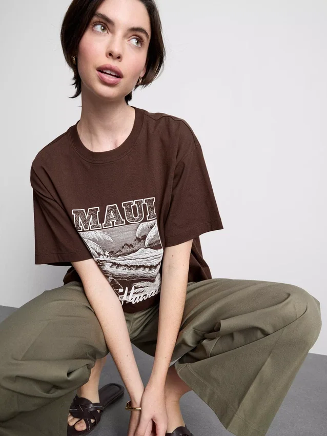 Boxy cotton graphic tee