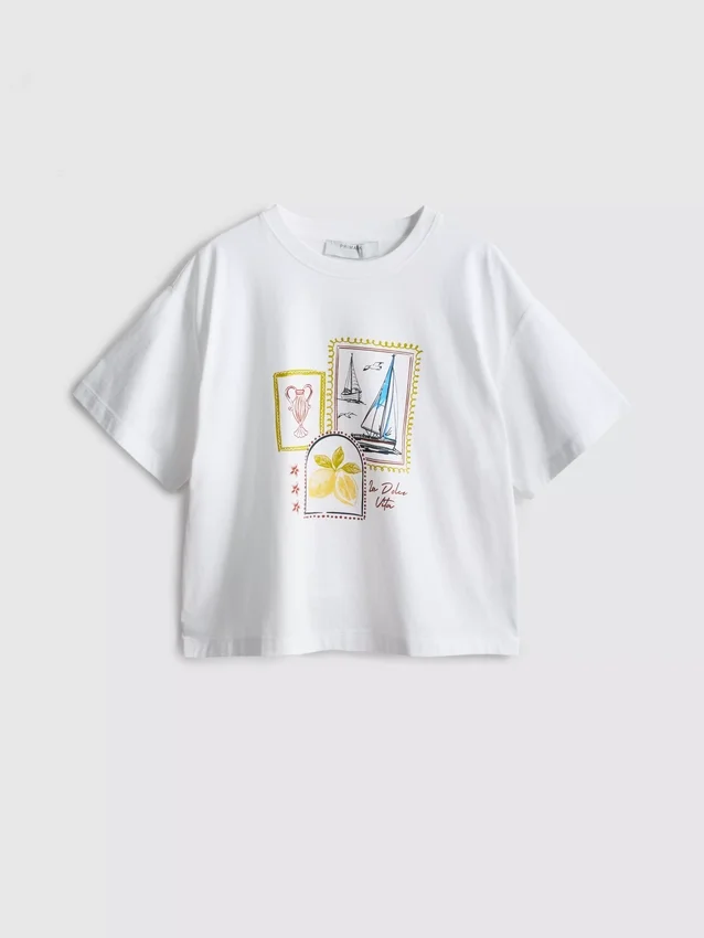 Boxy cotton graphic tee