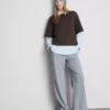 Boxy crew neck cotton tee