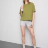 Boxy crew neck cotton tee
