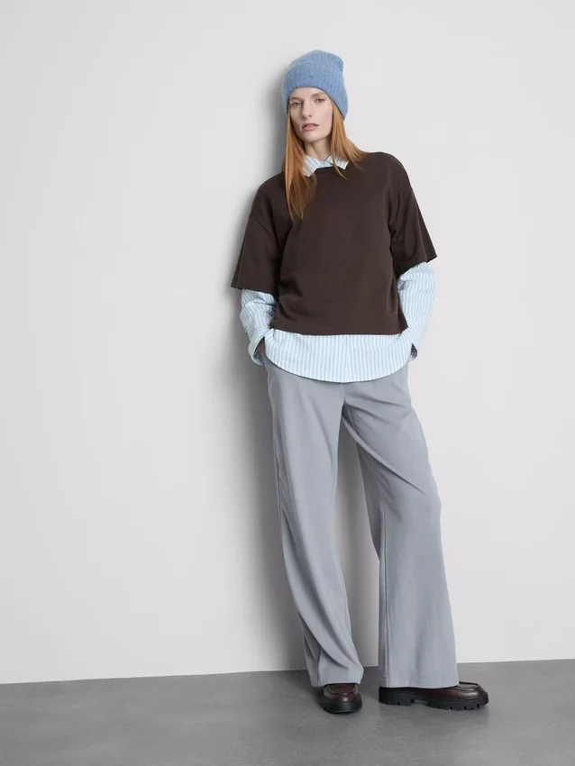 Boxy crew neck cotton tee