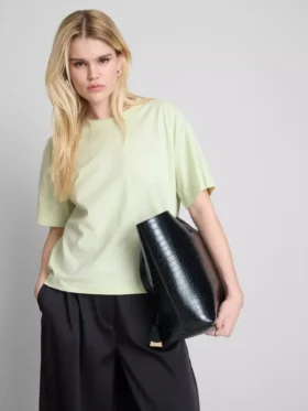Boxy crew neck cotton tee