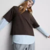 Boxy crew neck cotton tee