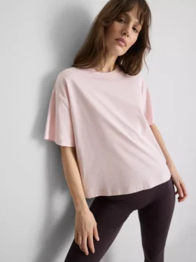 Boxy crew neck cotton tee