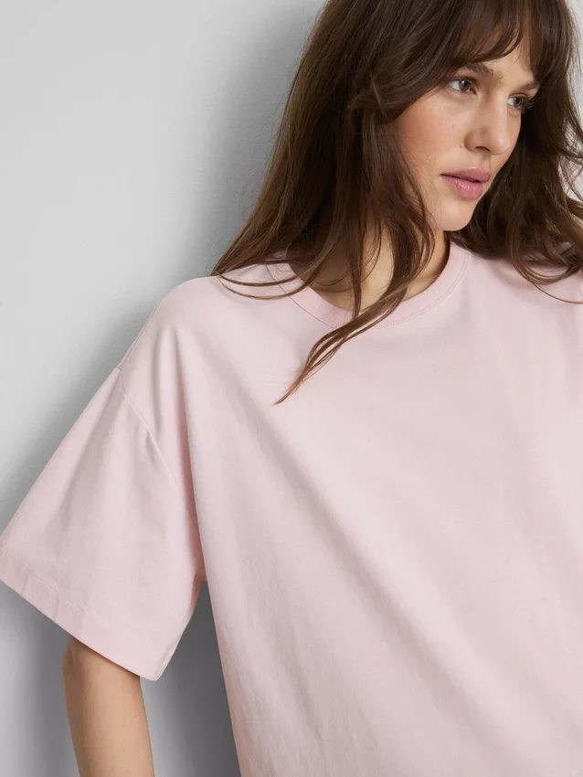 Boxy crew neck cotton tee