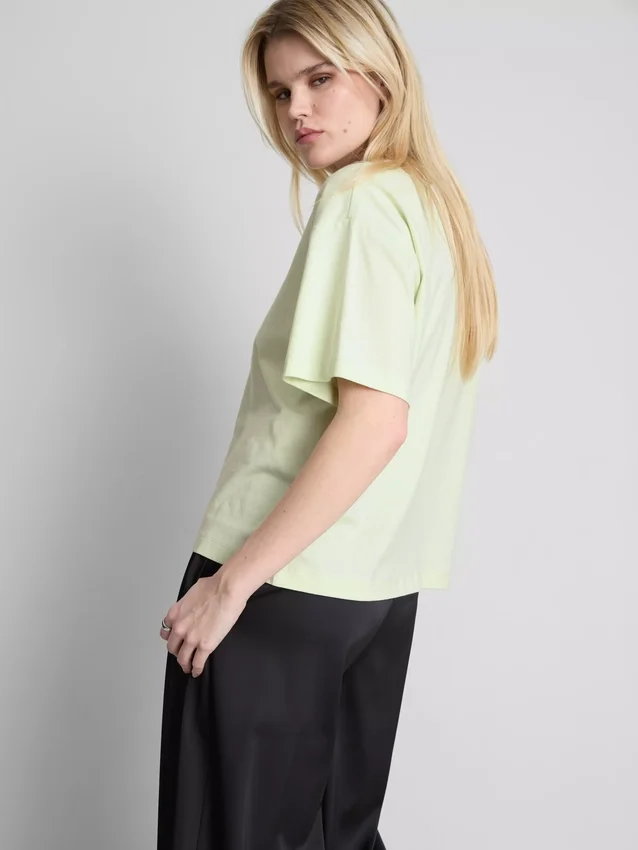 Boxy crew neck cotton tee