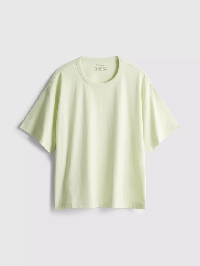 Boxy crew neck cotton tee