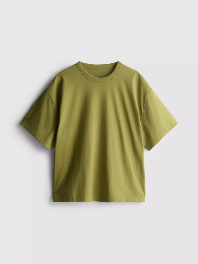 Boxy crew neck cotton tee