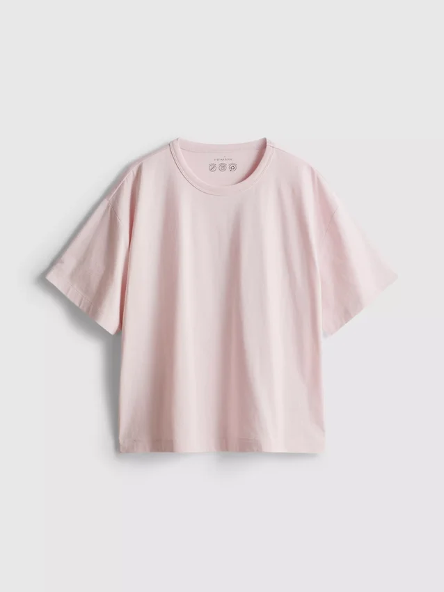 Boxy crew neck cotton tee