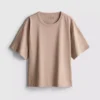 Boxy crew neck cotton tee