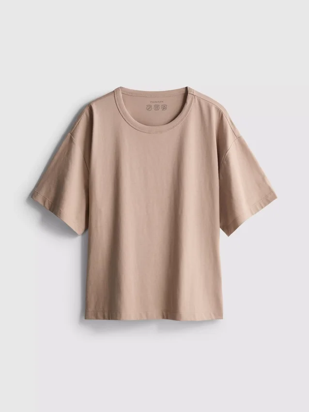 Boxy crew neck cotton tee