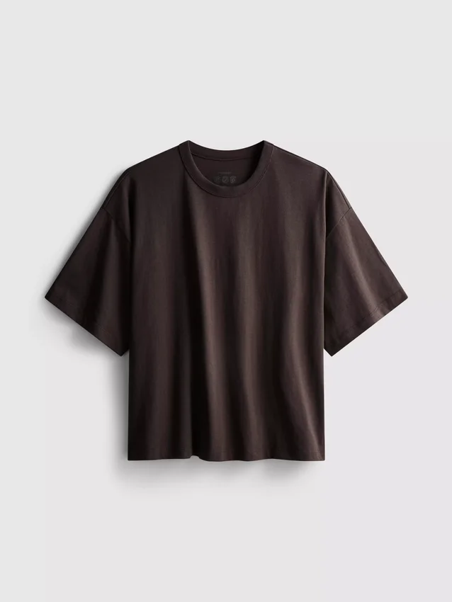 Boxy crew neck cotton tee