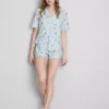 Breakfast print shorty boyfriend pajamas
