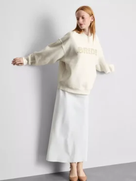 Bridal embroidered sequin sweatshirt