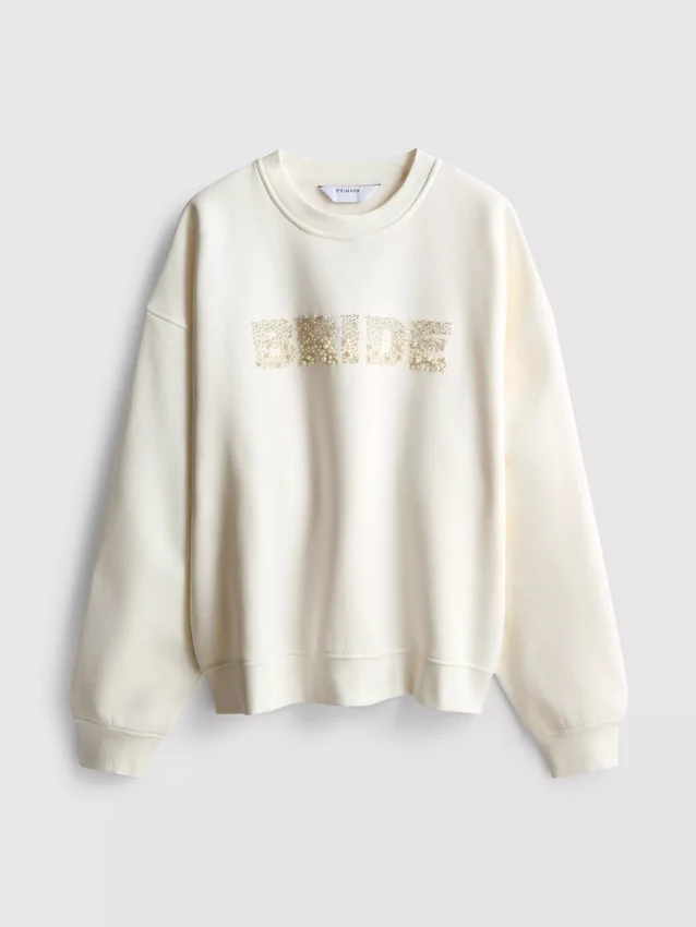 Bridal embroidered sequin sweatshirt