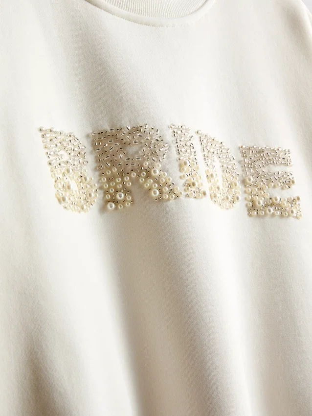 Bridal embroidered sequin sweatshirt