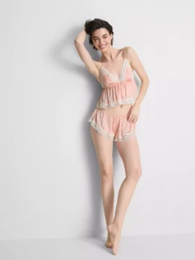 Bridal satin lace babydoll bralette