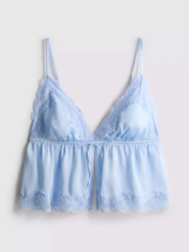 Bridal satin lace babydoll bralette