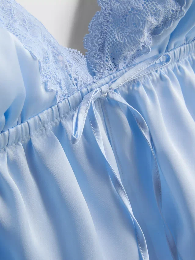 Bridal satin lace babydoll bralette