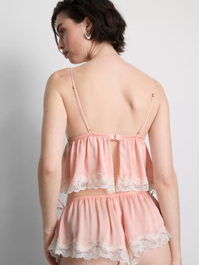 Bridal satin lace babydoll bralette