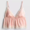 Bridal satin lace babydoll bralette