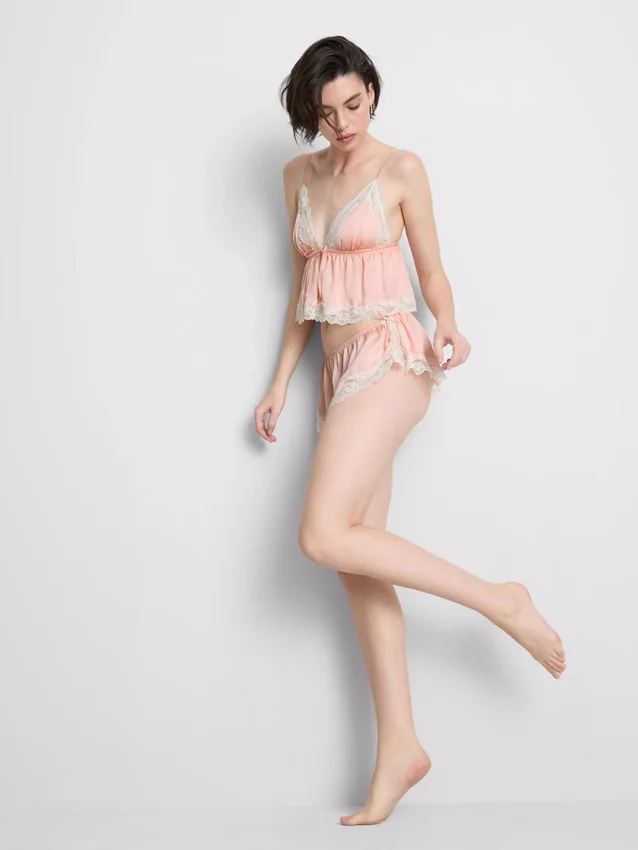 Bridal satin lace french knickers