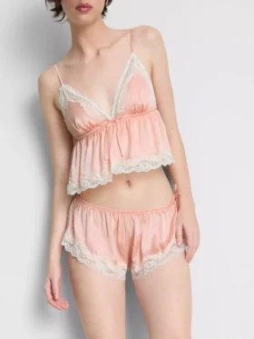 Bridal satin lace french knickers