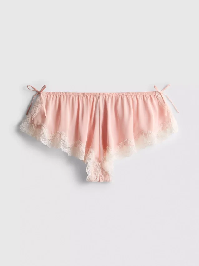 Bridal satin lace french knickers