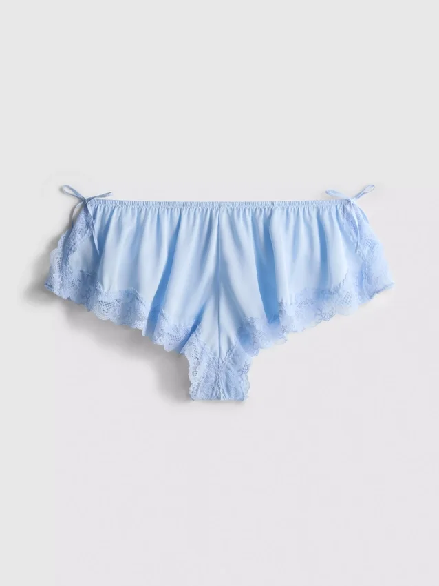 Bridal satin lace french knickers