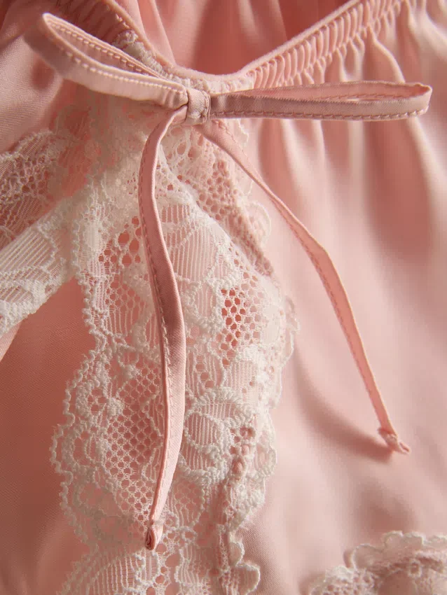 Bridal satin lace french knickers