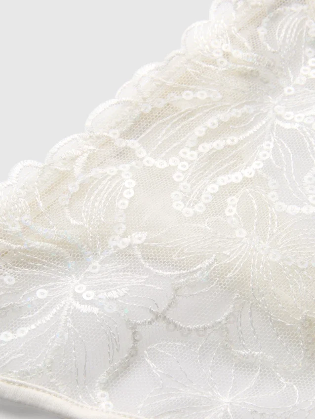 Bridal sequin embroidered thong