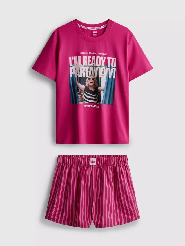Bridesmaids cotton graphic shorty pajamas