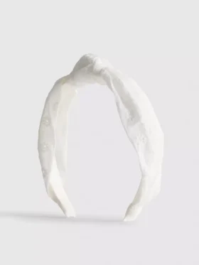 Broderie anglaise knot headband