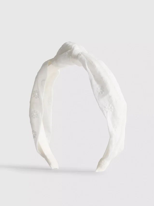 Broderie anglaise knot headband