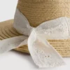 Broderie anglaise woven hat