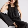 Broderie insert tank top