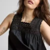 Broderie insert tank top