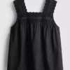 Broderie insert tank top