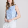 Broderie side-tie top