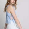 Broderie side-tie top