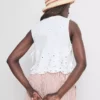 Broderie side-tie top