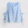 Broderie side-tie top