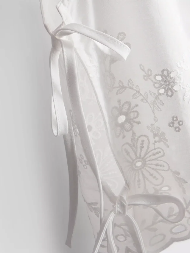 Broderie side-tie top