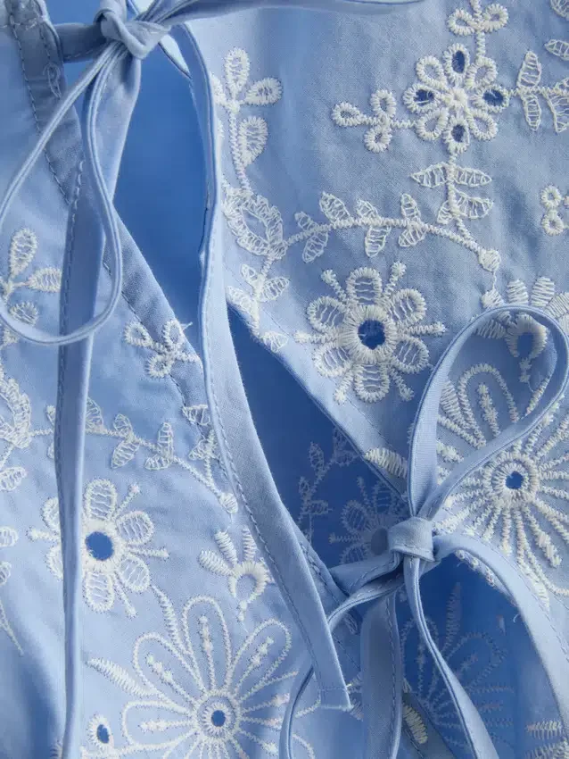 Broderie side-tie top
