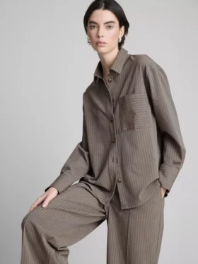 Brushed pinstripe shirt