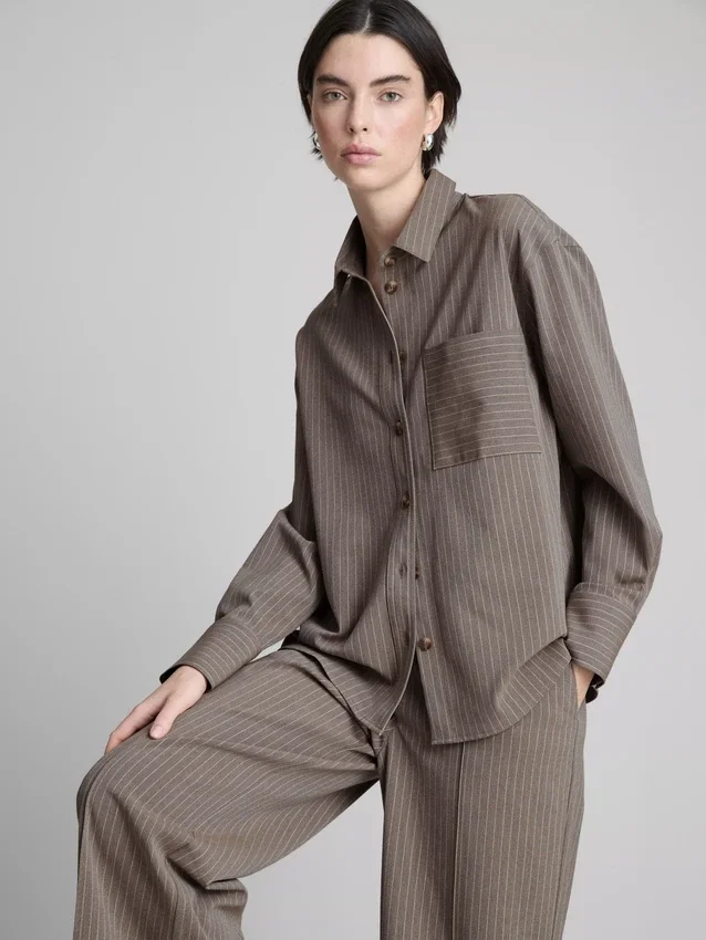 Brushed pinstripe shirt