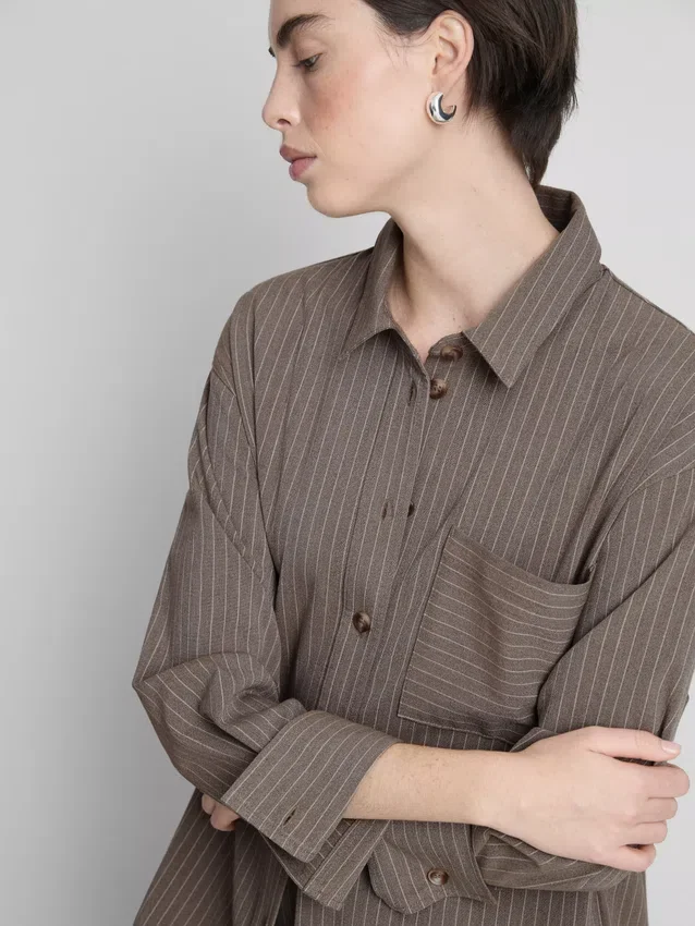 Brushed pinstripe shirt