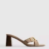 Buckle block heel mule sandals