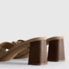 Buckle block heel mule sandals
